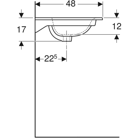 Geberit „Renova Plan“, mit Überlauf, Hahnlochposition mittig in weiß alpin