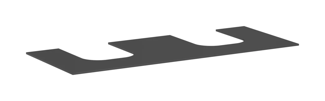Hansgrohe Xevolos E Konsole 1370x550 mm, Schiefergrau Matt, 2 mittige Beckenausschnitte, 10 mm Materialstärke Hansgrohe Xevolos E Konsole 1370x550 mm, Schiefergrau Matt, 2 mittige Beckenausschnitte, 10 mm Materialstärke