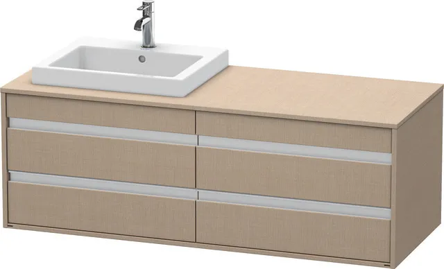 Duravit Waschtischunterschrank wandhängend „Ketho“ 140 × 49,6 × 55 cm Leinen Duravit Waschtischunterschrank wandhängend „Ketho“ 140 × 49,6 × 55 cm Leinen