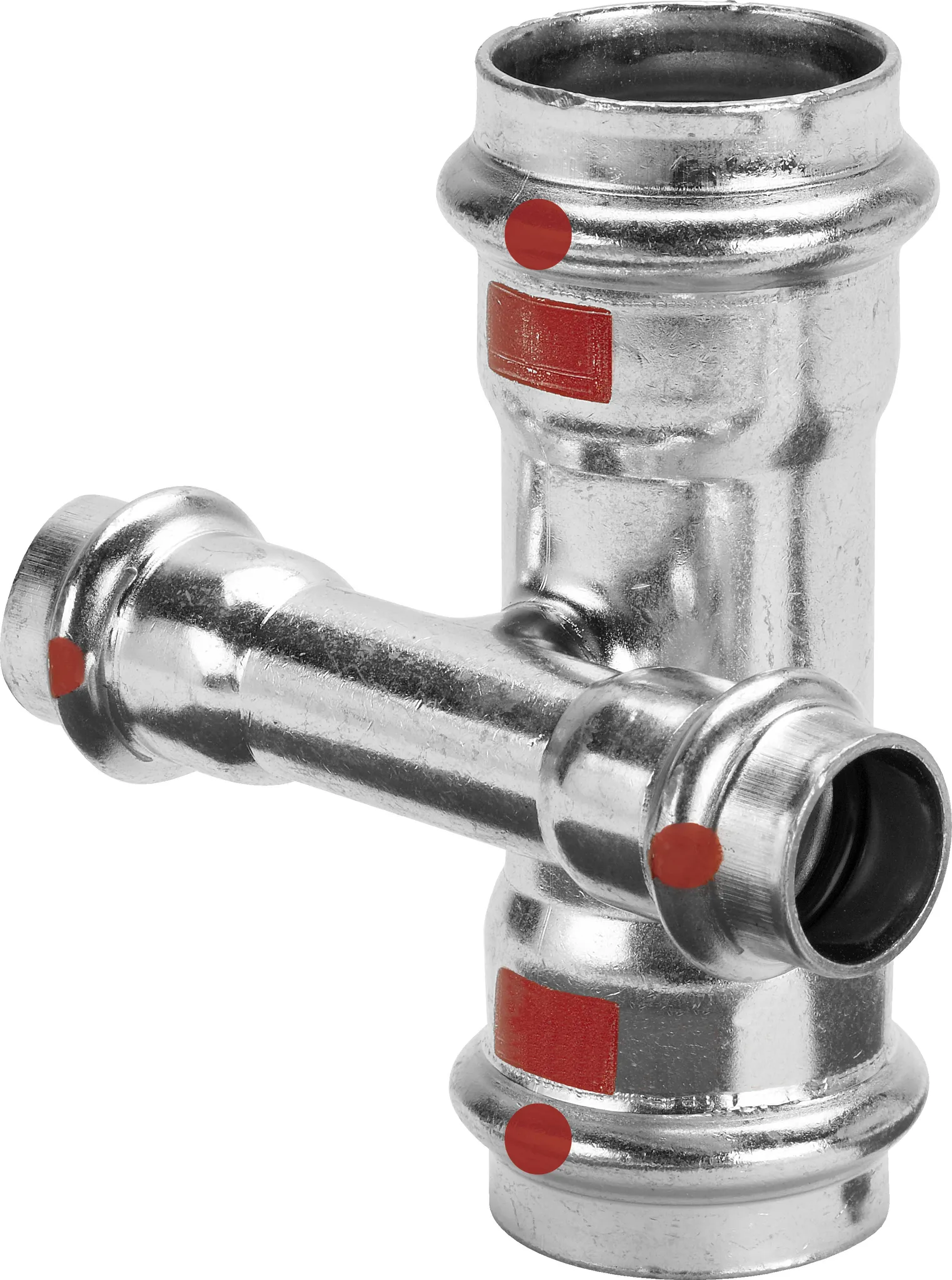 „Prestabo“ Fitting mit 4 Anschlüssen „Prestabo“ Fitting mit 4 Anschlüssen