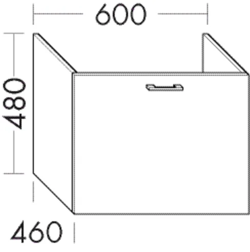 Waschtischunterschrank Sys30 von burgbad - 1 Auszug, 480 mm hoch, 600 mm breit, 460 mm tief Waschtischunterschrank Sys30 von burgbad - 1 Auszug, 480 mm hoch, 600 mm breit, 460 mm tief