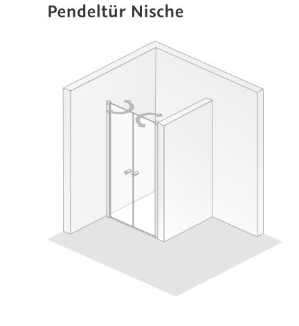 HSK teilgerahmte Pendeltür „Exklusiv“ Glas Klar hell, Profile Weiß, B: 750 mm H: 2000 mm HSK teilgerahmte Pendeltür „Exklusiv“ Glas Klar hell, Profile Weiß, B: 750 mm H: 2000 mm