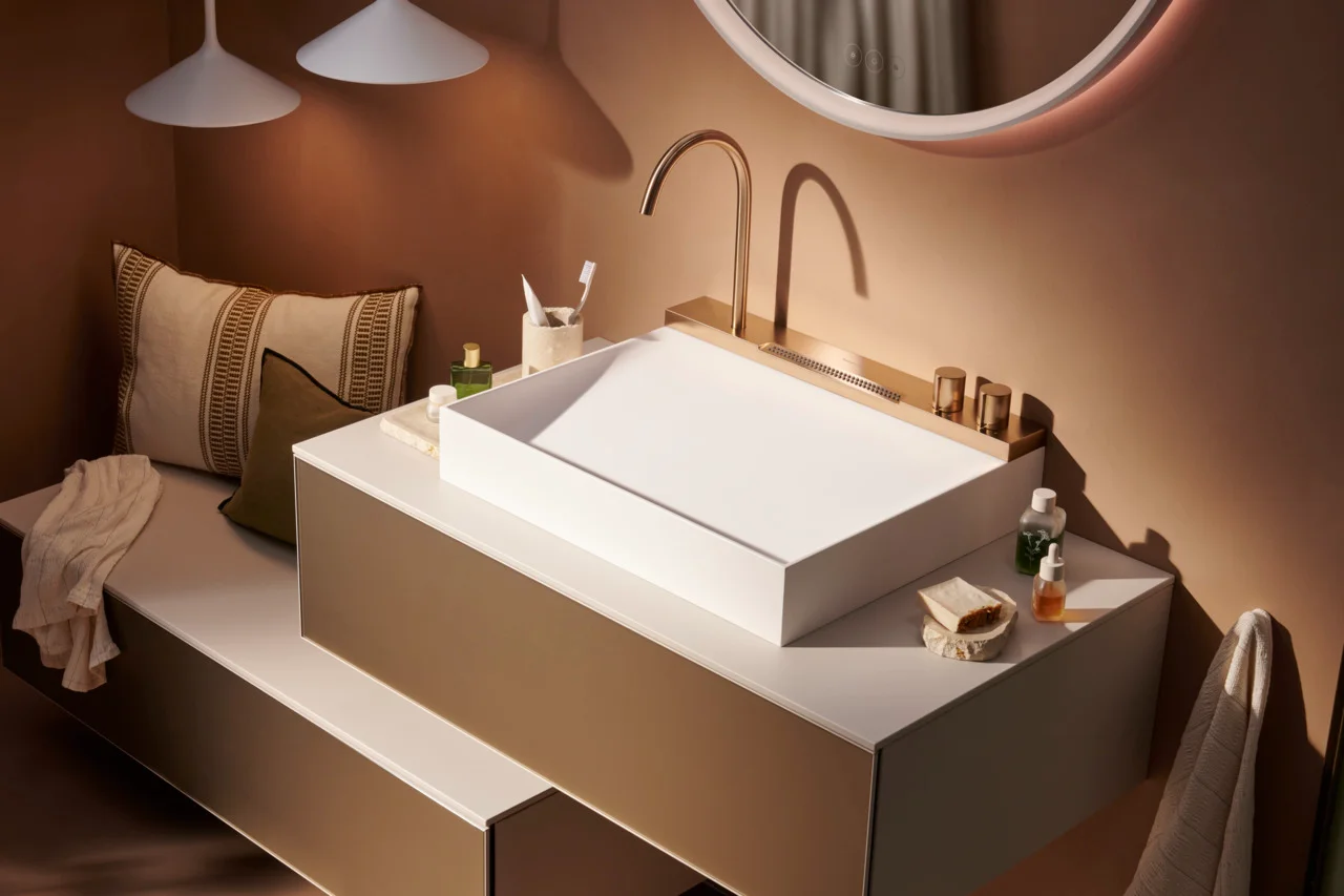 Hansgrohe Xarita S Spiegel 900/50 mit LED-Beleuchtung, kapazitivem Berührungssensor und AntiFog-Funktion in Mattweiß