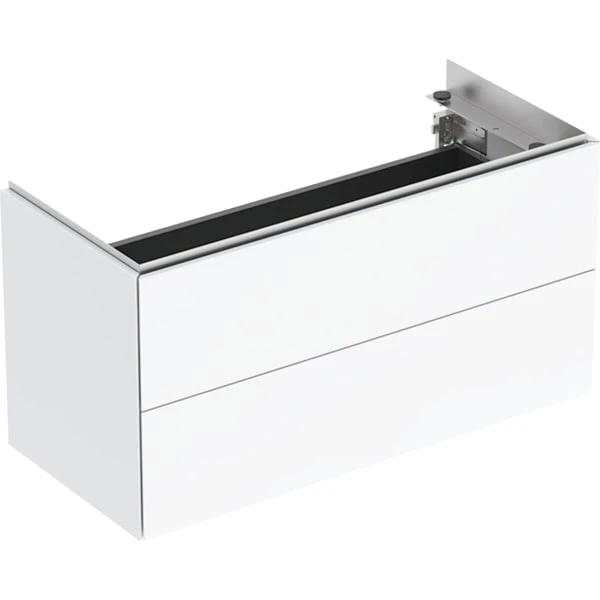 ONE Unterschrank für Waschtisch, mit zwei Schubladen, verkürzte Ausladung: 89.5x46.5x39.5cm, weiß