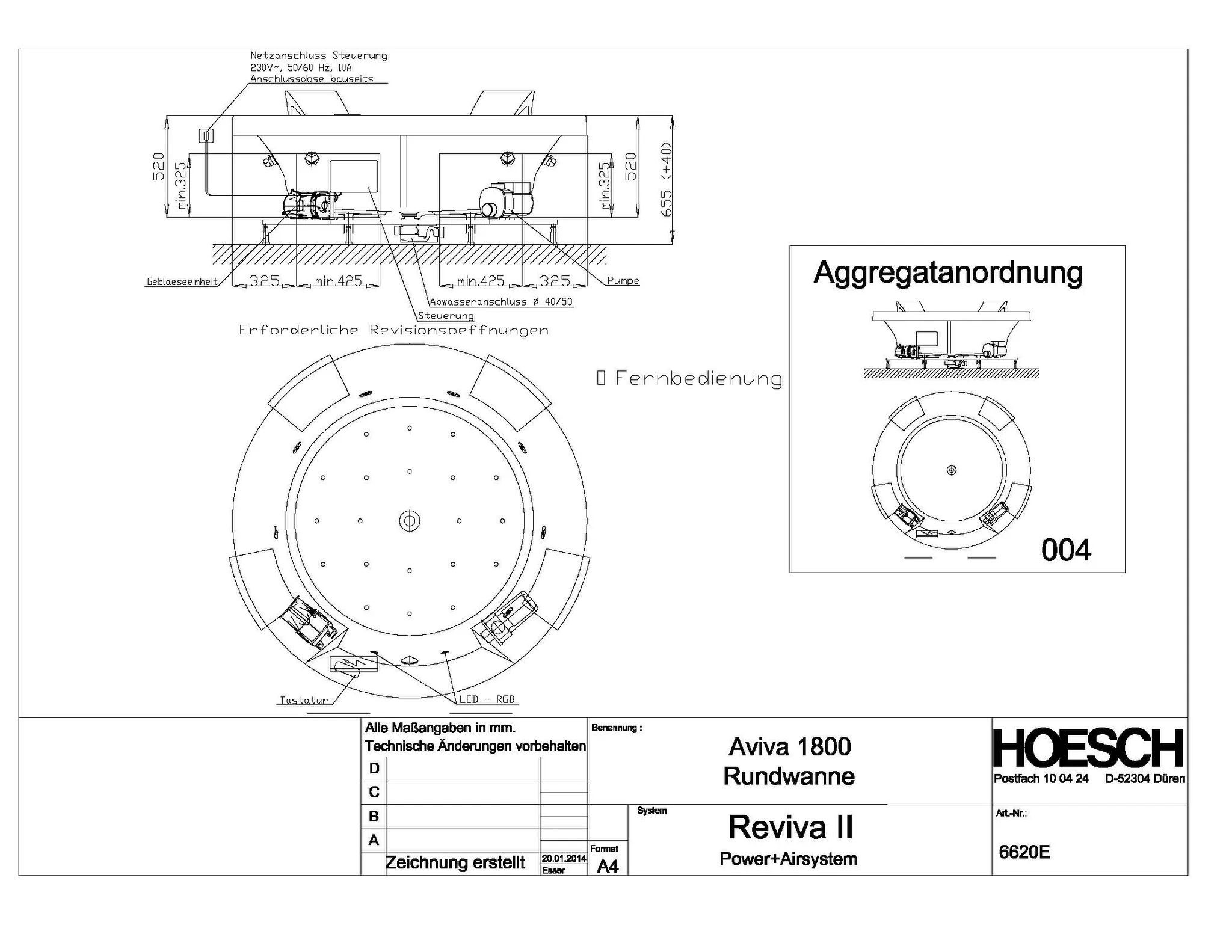 Hoesch Whirlwanne „Aviva“ mit Whirlsystem „Reviva II“ rund, rund in Weiß Hoesch Whirlwanne „Aviva“ mit Whirlsystem „Reviva II“ rund, rund in Weiß