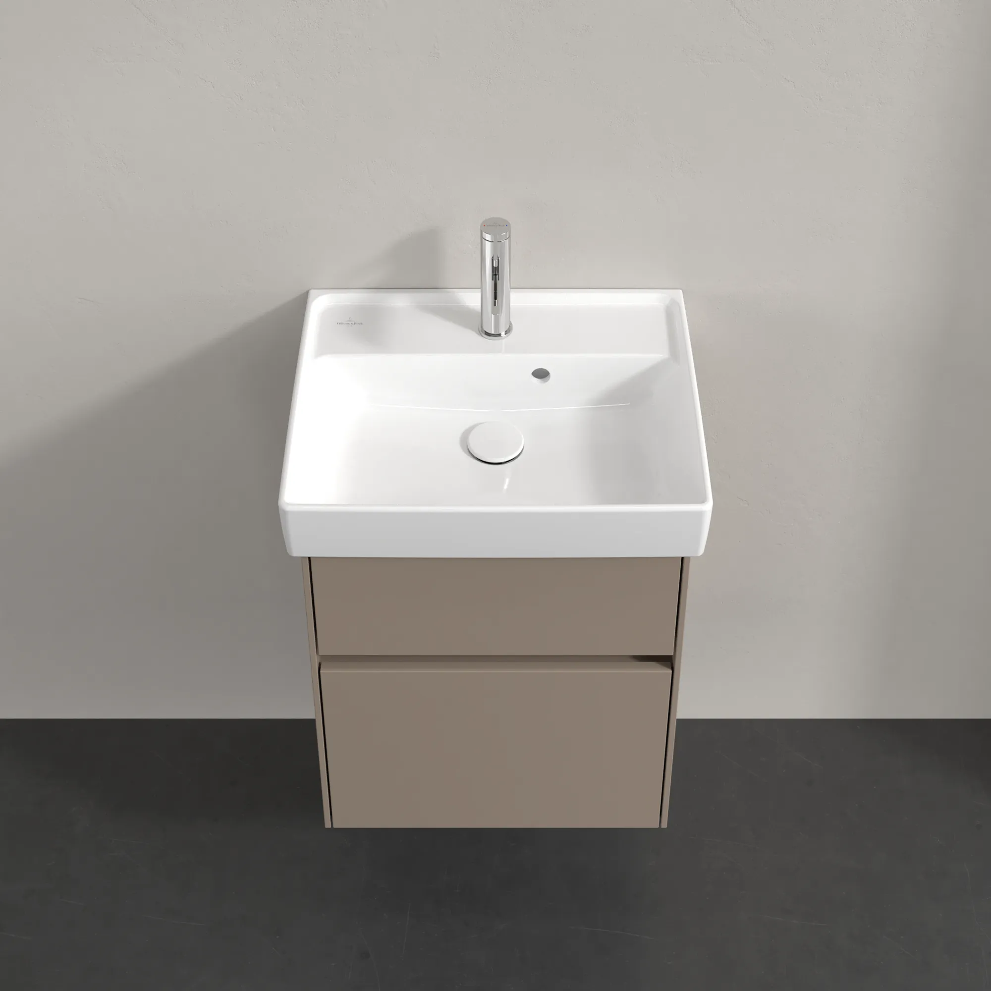 Villeroy & Boch Waschtischunterschrank „Collaro“ 460 × 546 × 374 mm Taupe, für Becken mittig, ohne Beleuchtung