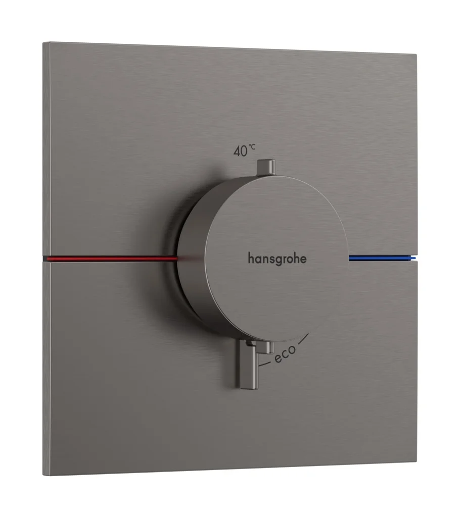 Hansgrohe ShowerSelect Comfort E Thermostat Unterputz, Brushed Black Chrome, 1 Verbraucher, Temperatur- und Volumensteuerung, Mengensteuerung mit Stop Funktion