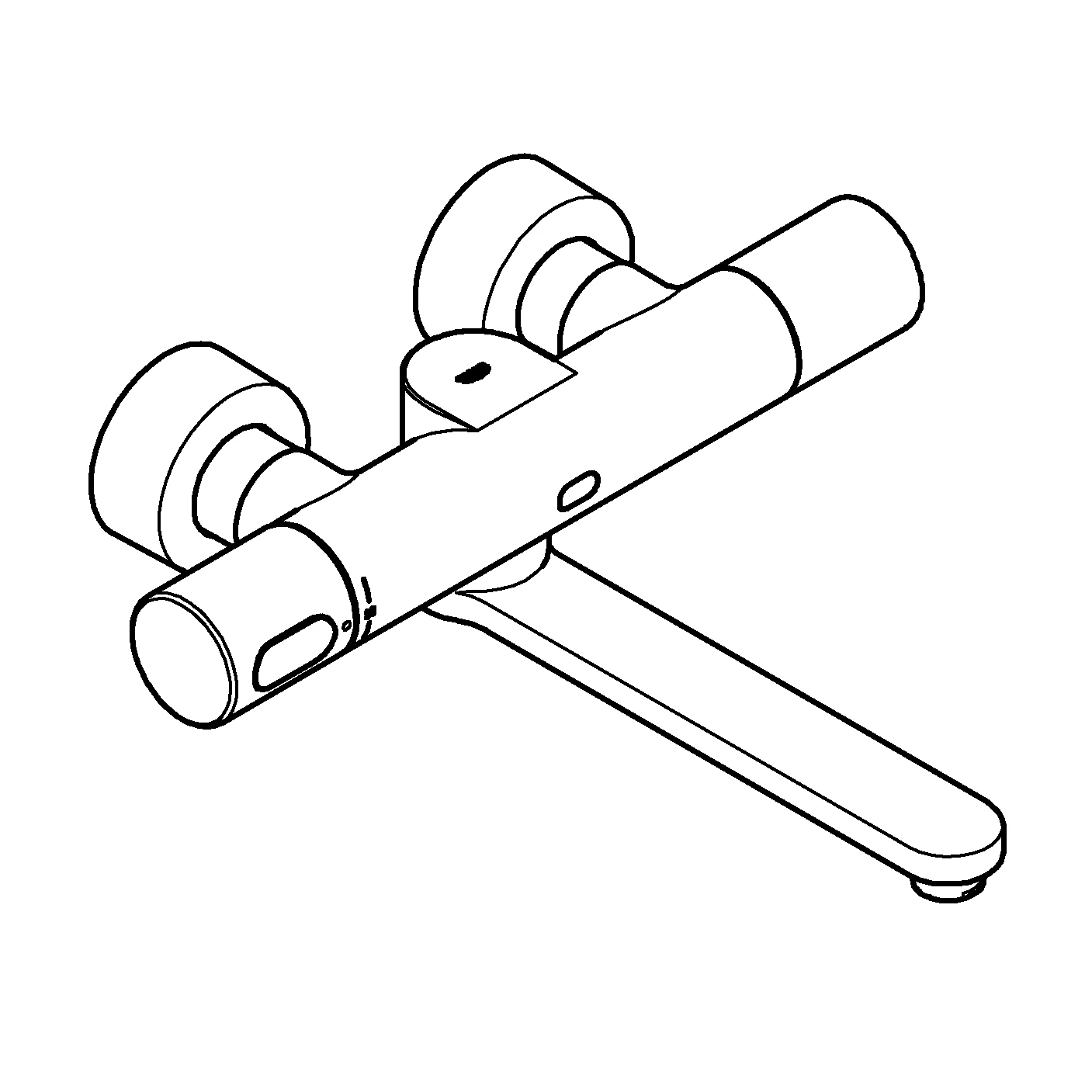 Infrarot-Elektronik für Waschtisch-Wandarmatur Eurosmart CE 36332, mit Mischeinrichtung und Thermostat, 6 V Lithium-Batterie, Typ CR-P2, Ausladung 287 mm, chrom