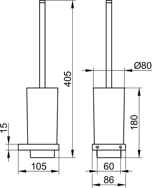 Edition 11 11164019000 Toilettenbürstengarnitur mit Echtkristall-Einsatz verchromt Edition 11 11164019000 Toilettenbürstengarnitur mit Echtkristall-Einsatz verchromt