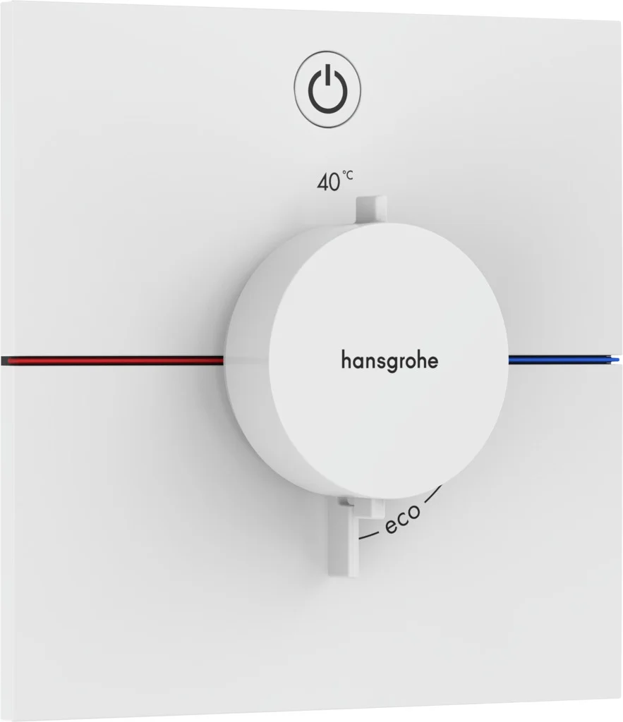 Hansgrohe ShowerSelect Comfort E Thermostat Unterputz, Mattweiß, 1 Verbraucher, flache Rosette, einfache Installation Hansgrohe ShowerSelect Comfort E Thermostat Unterputz, Mattweiß, 1 Verbraucher, flache Rosette, einfache Installation