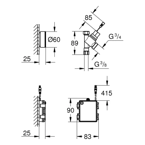 Batteriebetriebenes Absperrventil Switch 40402, für Geschirrspüler, mit elektronischem Ventil, Steuereinheit, Funkfernbedienung Batteriebetriebenes Absperrventil Switch 40402, für Geschirrspüler, mit elektronischem Ventil, Steuereinheit, Funkfernbedienung
