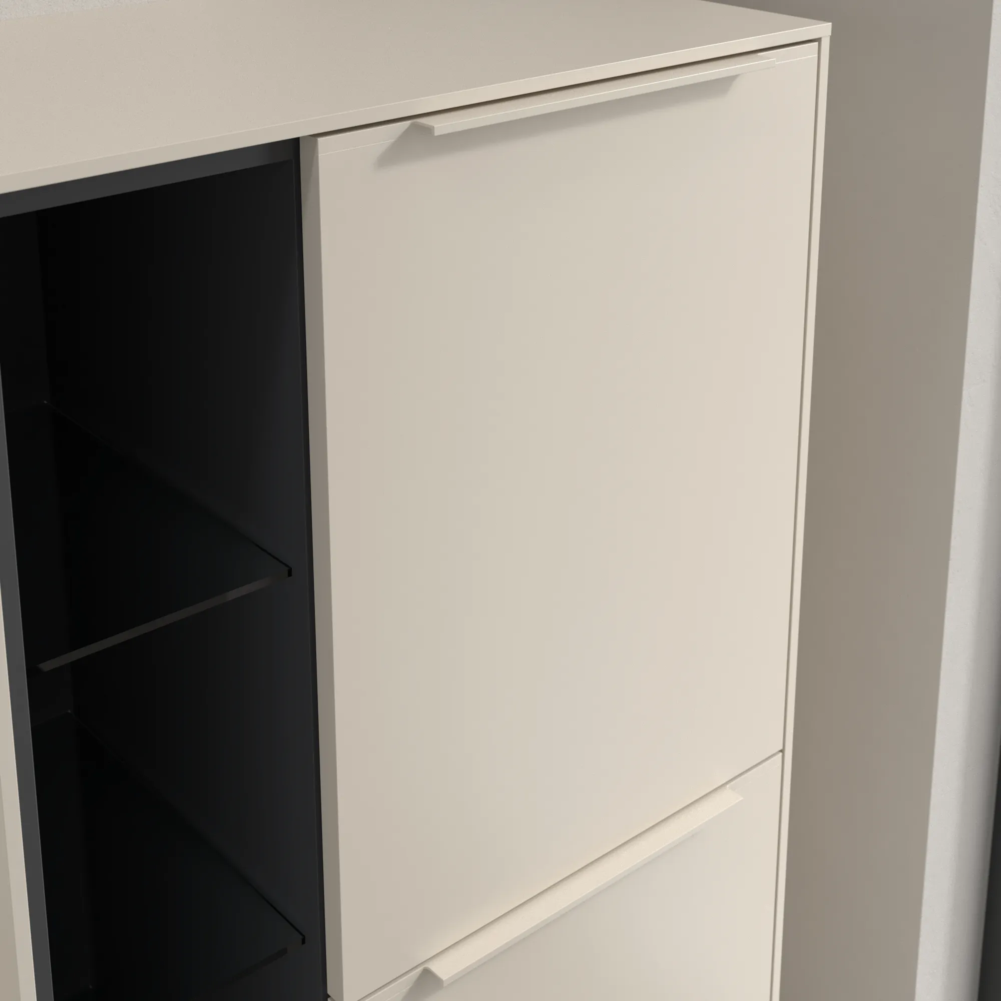 Villeroy & Boch Subway 3.0 Mittelschrank, eckig, Cashmere Grey, 1200x574x346 mm, 2 Türen, SoftClosing