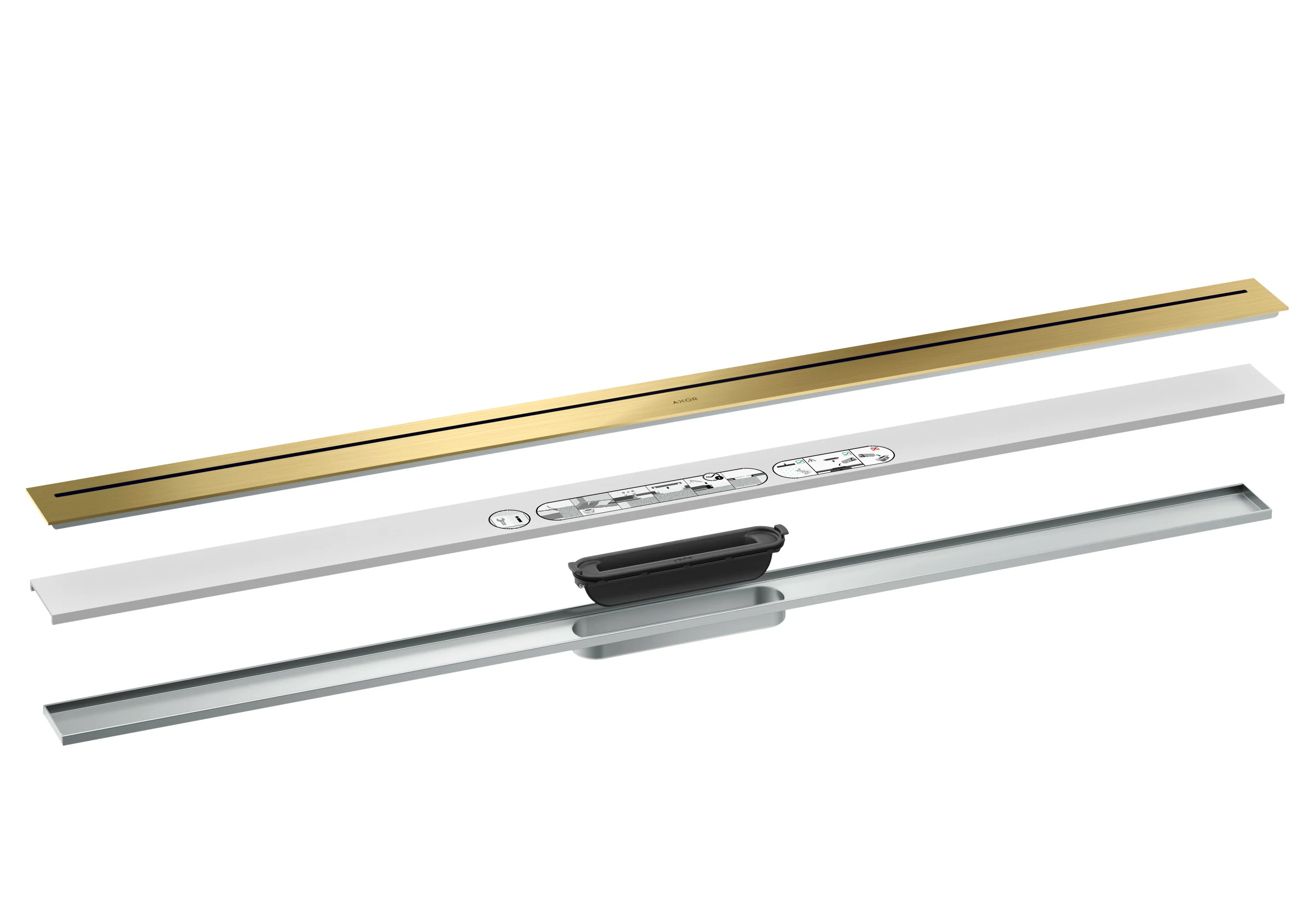 Hansgrohe AXOR Drain Fertigset Duschrinne 1200 mm Brushed Brass Hansgrohe AXOR Drain Fertigset Duschrinne 1200 mm Brushed Brass