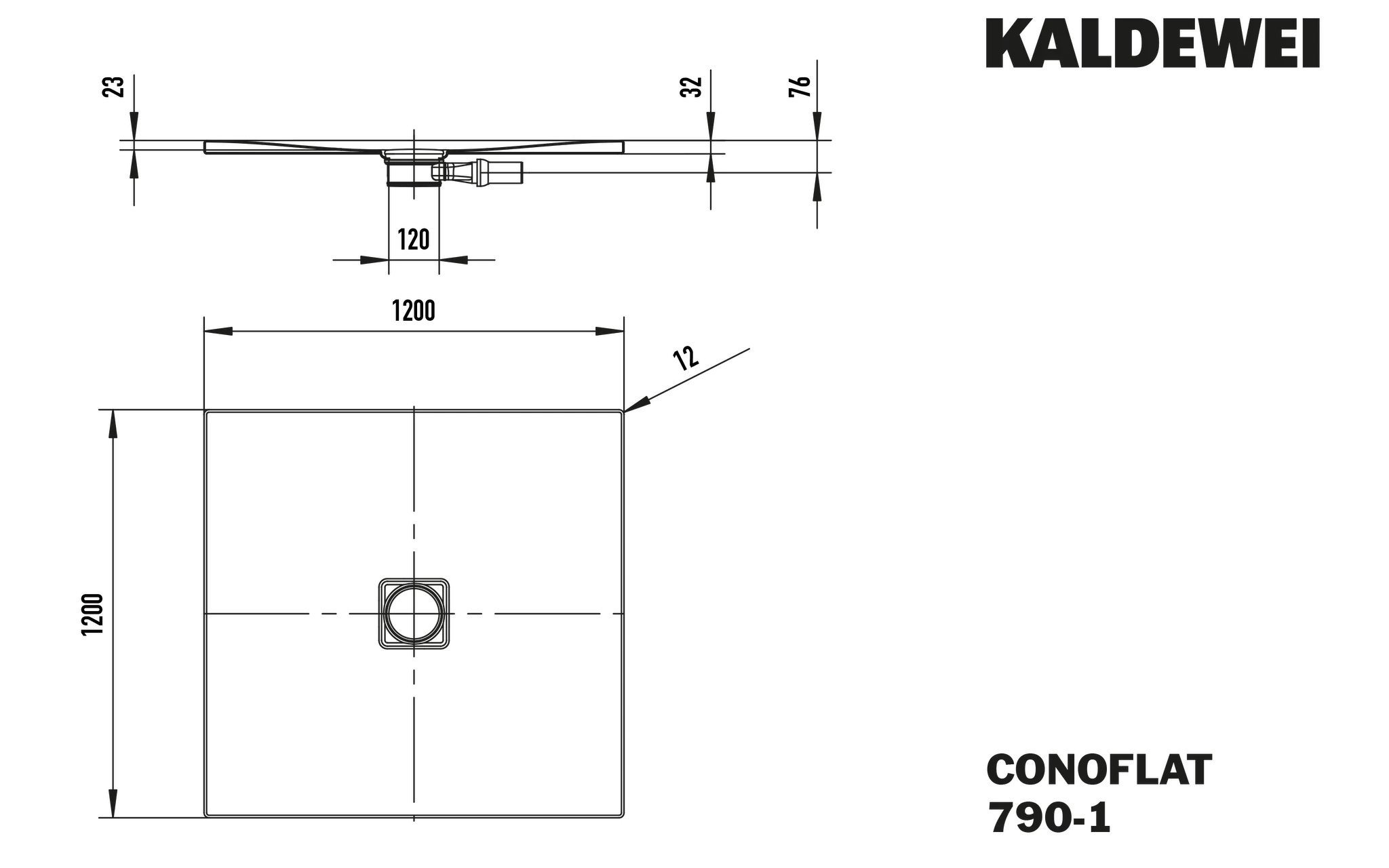 Kaldewei quadrat Duschwanne „Conoflat“ 120 × 120 cm in alpinweiß Kaldewei quadrat Duschwanne „Conoflat“ 120 × 120 cm in alpinweiß