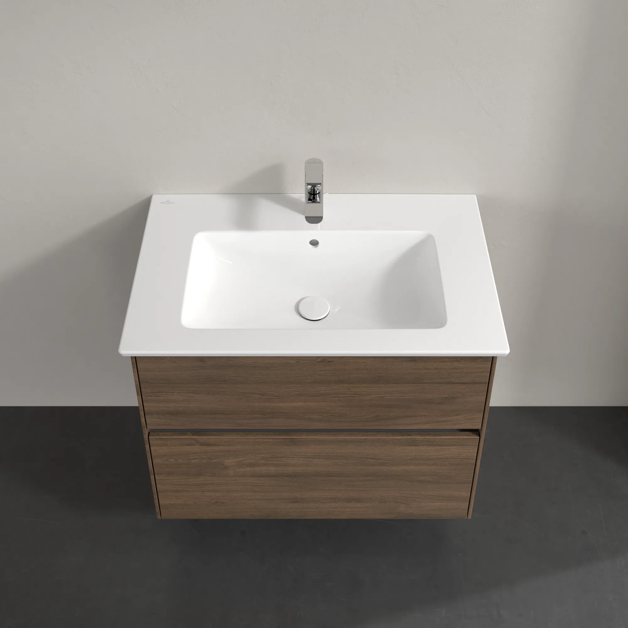 Villeroy & Boch Waschbeckenunterschrank Collaro C14400, Arizona Oak, 761x610x480 mm, 2 Auszüge mit SoftClosing, Wandmontage