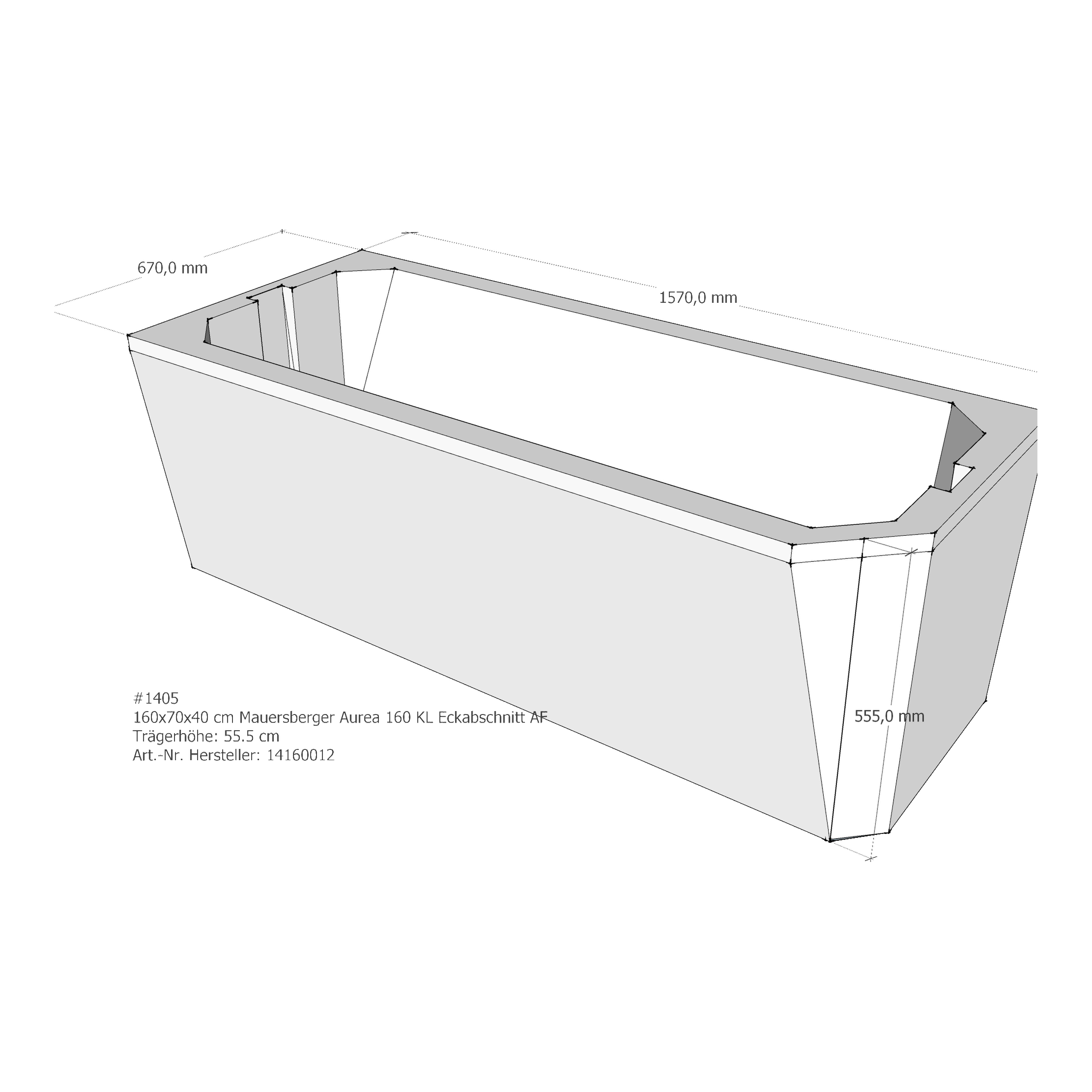 Badewannenträger für Mauersberger Aurea 160 KL 160 × 70 × 40 cm Badewannenträger für Mauersberger Aurea 160 KL 160 × 70 × 40 cm