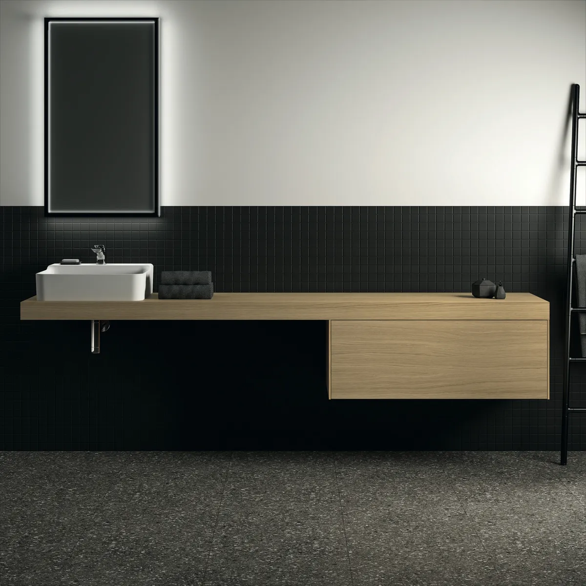 Konsole Conca, 2400x505x80mm, Weiß