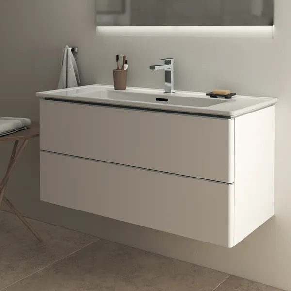 Waschbecken „StradaII“ 104 × 46 × 18 cm, Hahnlochposition mittig Waschbecken „StradaII“ 104 × 46 × 18 cm, Hahnlochposition mittig