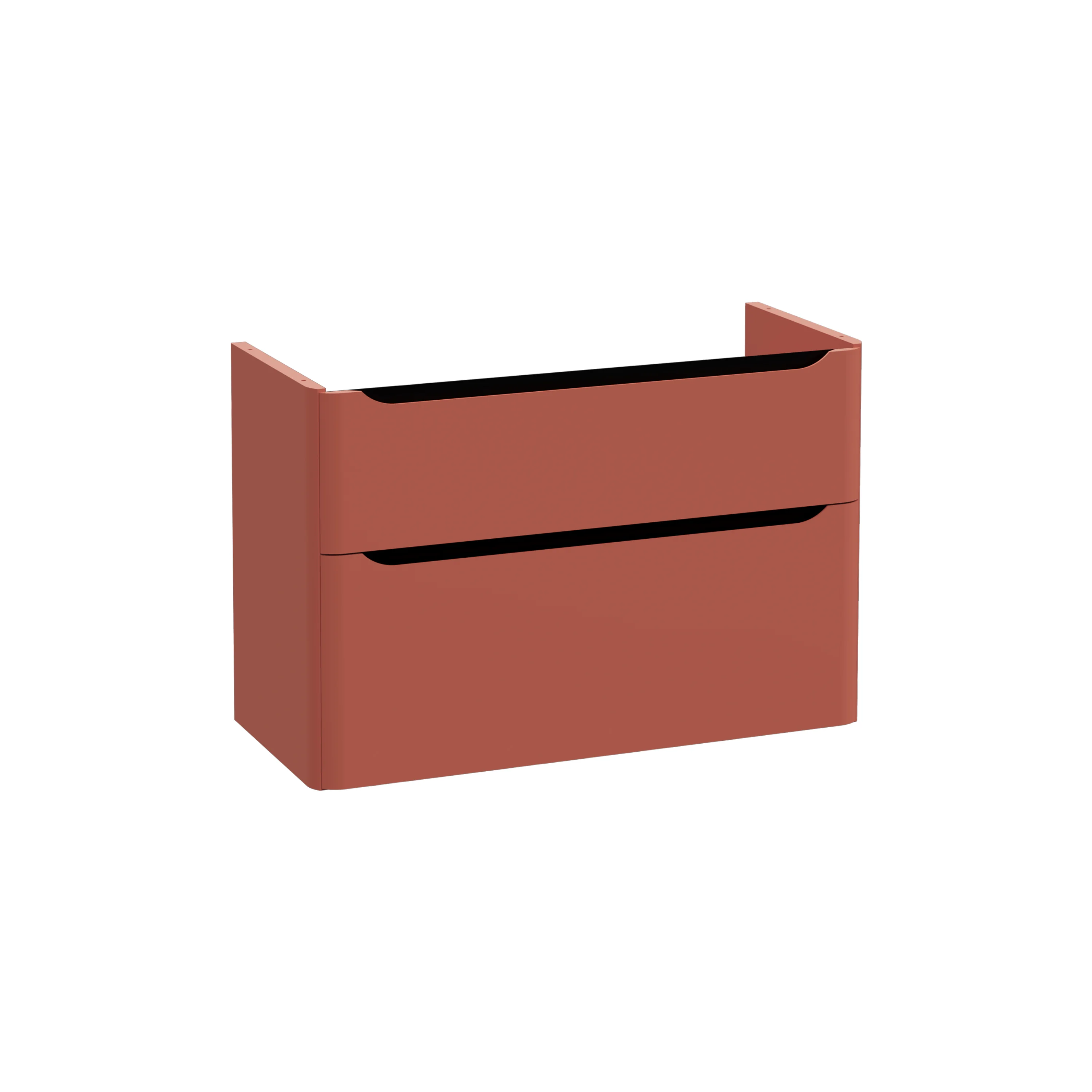 New Integra Round Waschtischunterschrank mit 2 Vollauszügen 97 x 45 x 65 cm (BxTxH) Terracotta Matt