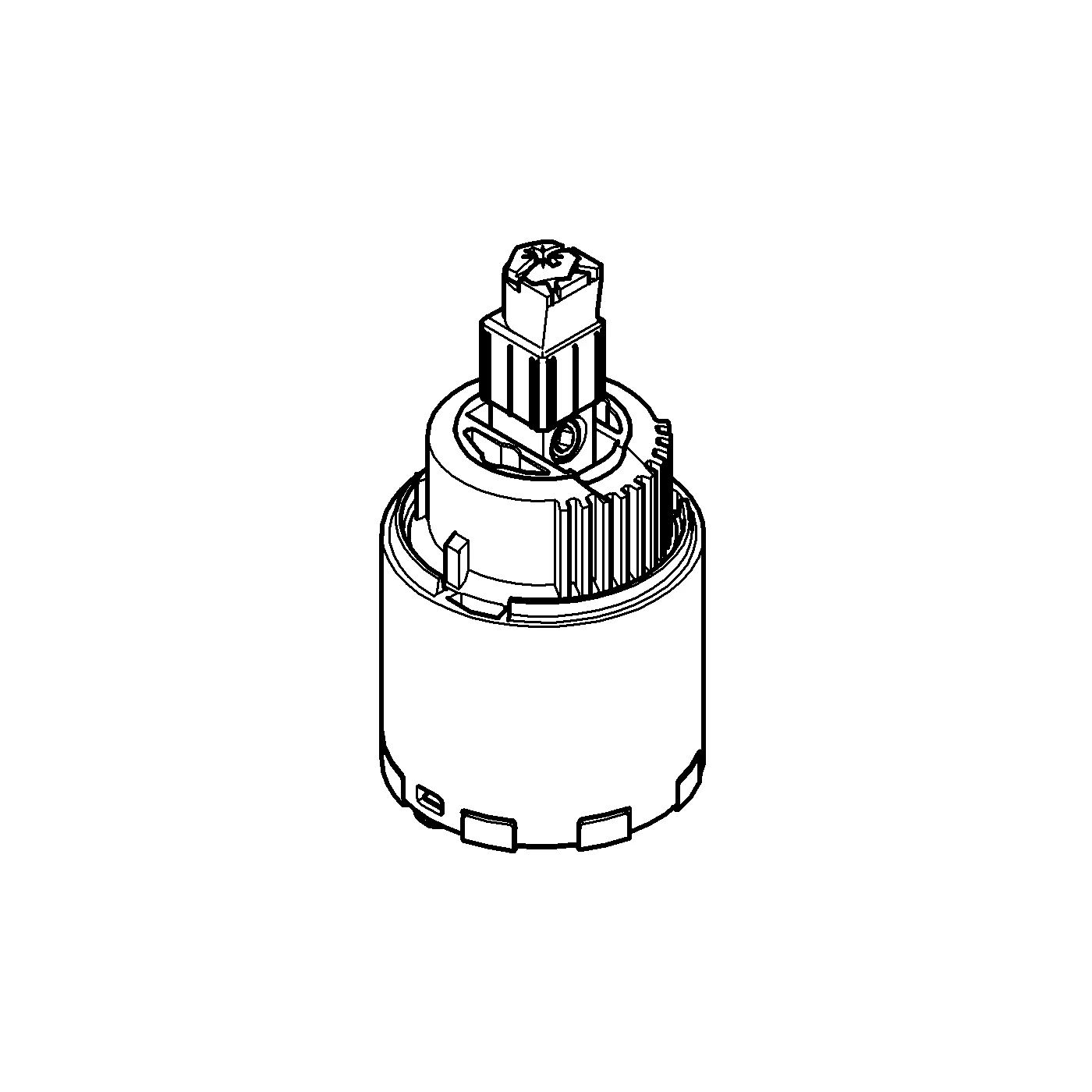 Kartusche 46374, 35 mm, mit keramischem Dichtsystem, mit Temperaturbegrenzer, variabel einstellbare Mengenbegrenzung, für Einhandmischer