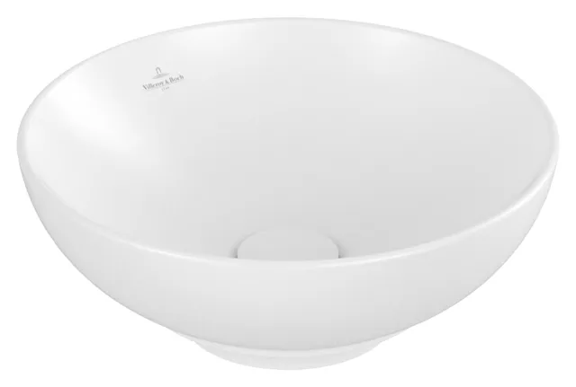 Villeroy & Boch Aufsatzwaschtisch aus TitanCeram „Loop & Friends“ ⌀ 380 mm, ohne Hahnlochbohrung in Stone White Villeroy & Boch Aufsatzwaschtisch aus TitanCeram „Loop & Friends“ ⌀ 380 mm, ohne Hahnlochbohrung in Stone White