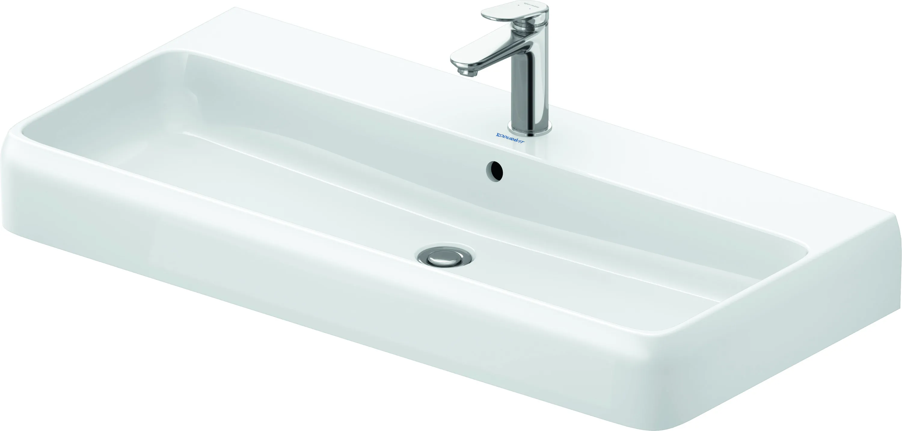 Wandwaschtisch Unterseite glasiert „Qatego“ 100 × 47 × 15 cm, Hahnlochposition mittig Wandwaschtisch Unterseite glasiert „Qatego“ 100 × 47 × 15 cm, Hahnlochposition mittig