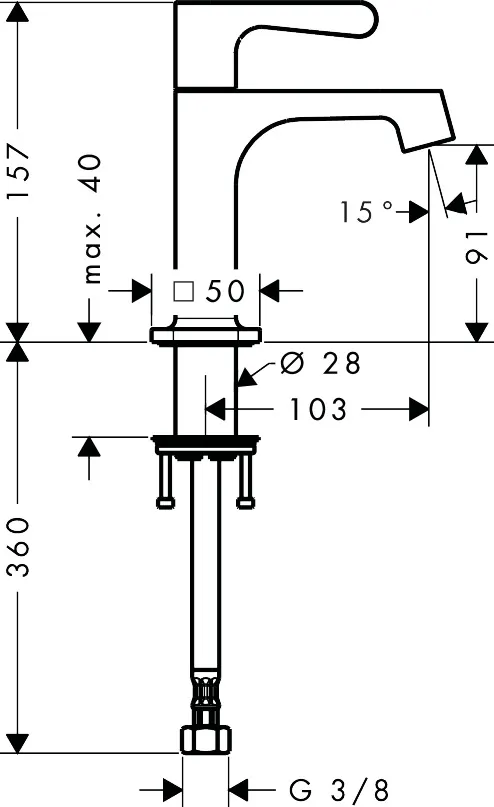 Standventil Axor Citterio M für Waschtisch chrom Standventil Axor Citterio M für Waschtisch chrom