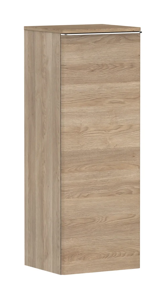 Hansgrohe Xelu Q Halbhochschrank Eiche Natur, 400x350 mm, Türanschlag links, verchromte Griffe