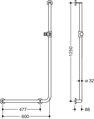 HEWI Haltegriff Ausführung links „System 900“ in Dunkelgrau Perlglimmer tiefmatt / Schwarz matt HEWI Haltegriff Ausführung links „System 900“ in Dunkelgrau Perlglimmer tiefmatt / Schwarz matt