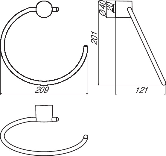 emco Handtuchring „rondo 2“, 1-armig, Befestigung verdeckt ⌀ 0,9 cm in chrom