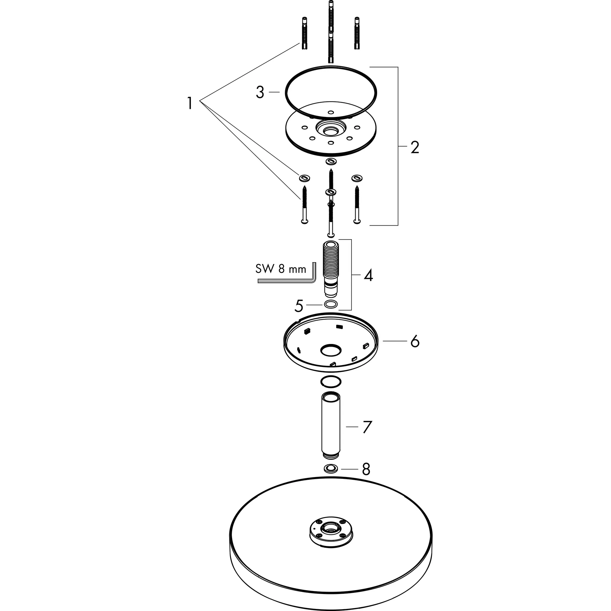 Kopfbrause Axor One 280 1jet Deckenmontage chrom Kopfbrause Axor One 280 1jet Deckenmontage chrom