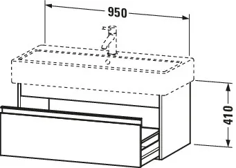 Duravit Waschtischunterschrank wandhängend „Ketho“ 95 × 41 × 44 cm Graphit Matt