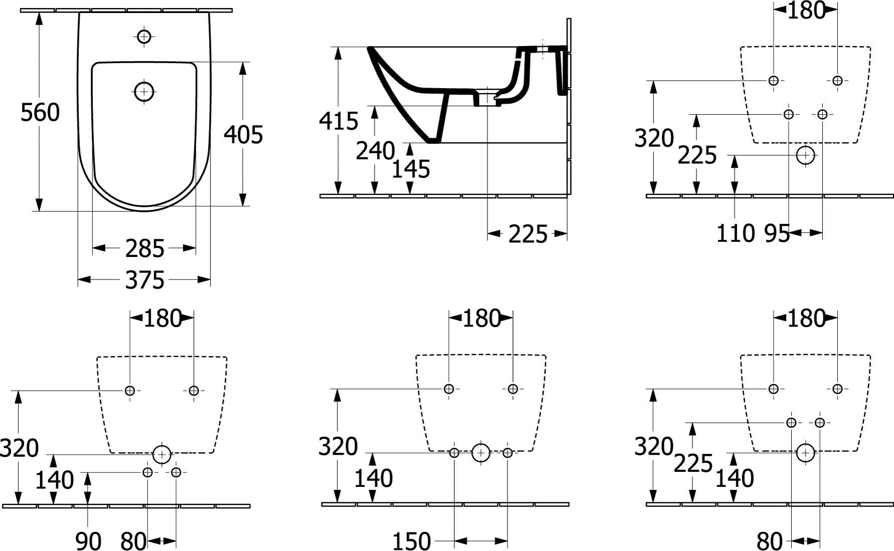 Villeroy & Boch Antao Bidet wandhängend Weiß Alpin CeramicPlus Villeroy & Boch Antao Bidet wandhängend Weiß Alpin CeramicPlus