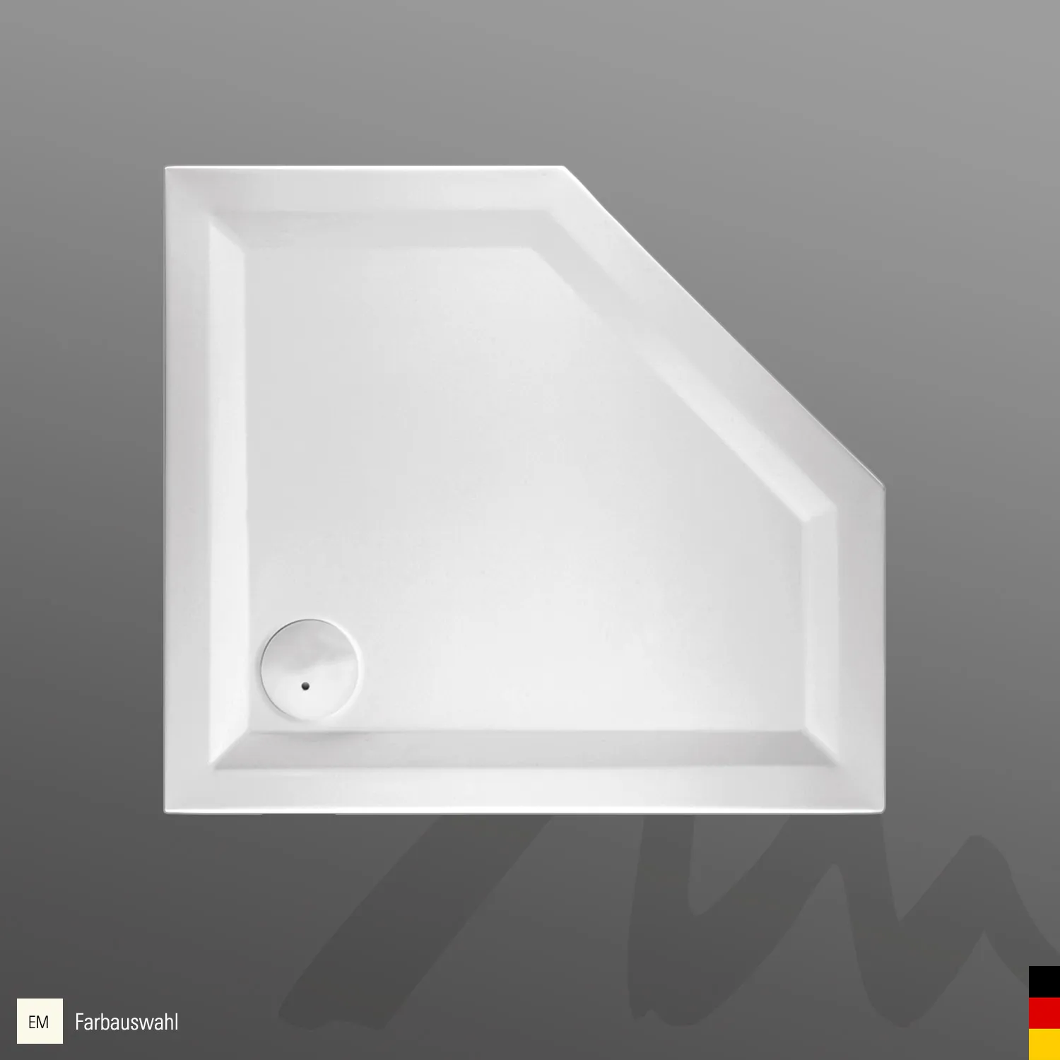 Mauersberger Acryl-Duschwanne circi 100⁄90 SF rechts, 1000x900x55, Farbgruppe 3