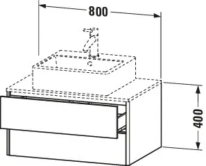 Duravit Waschtischunterschrank wandhängend „XSquare“ 80 × 40 × 54,8 cm in Betongrau Matt