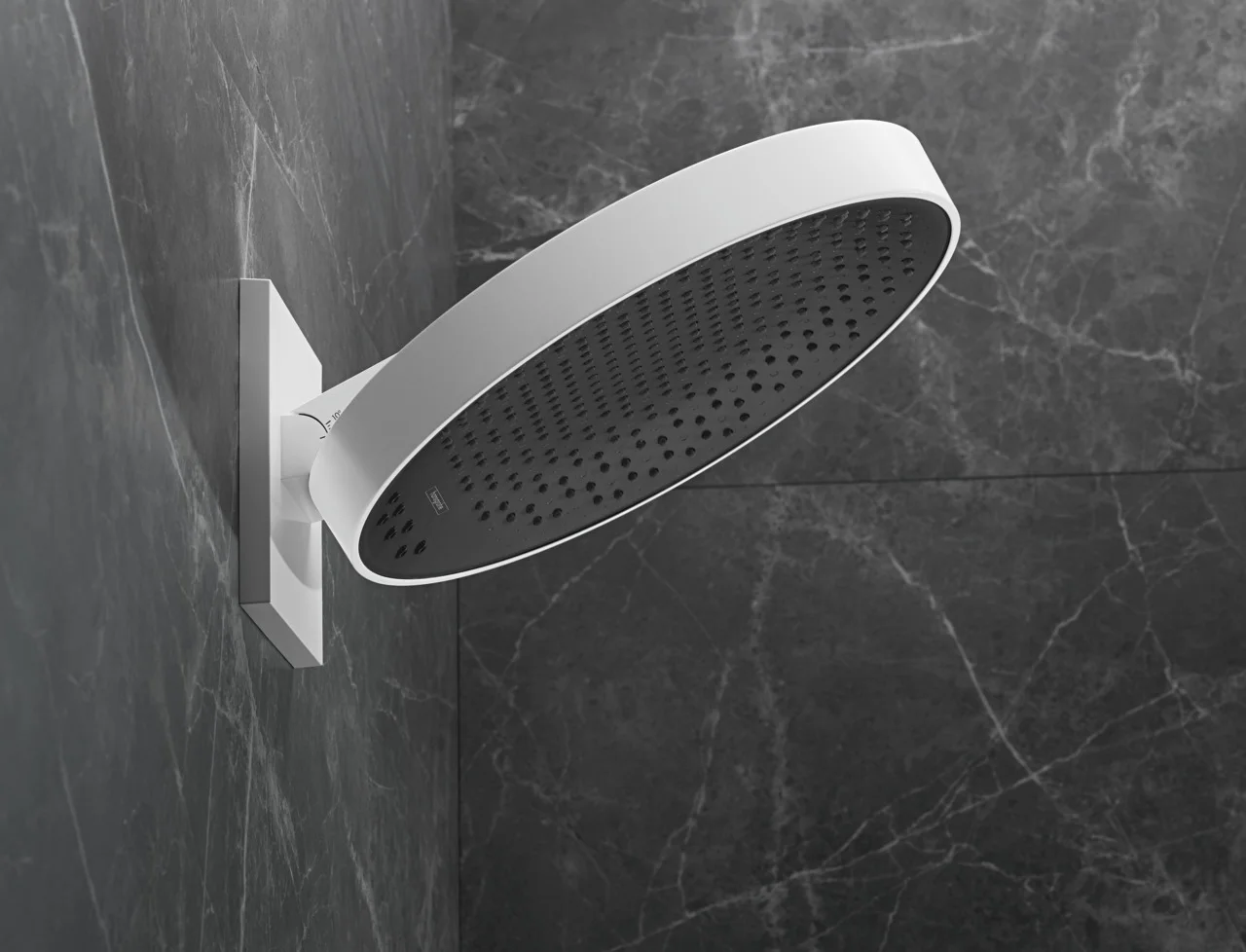 Hansgrohe Rainfinity Kopfbrause 360° 3jet, Wandmontage mattweiß, 360 mm Brausekopfgröße, DN15 Anschluss