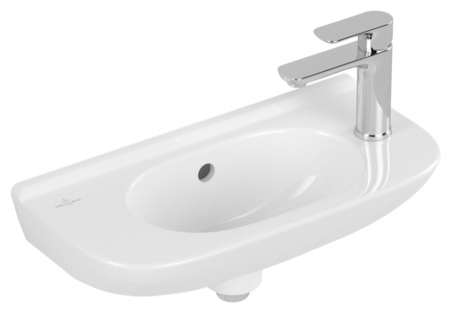 Handwaschbecken Compact „O.novo“, mit Überlauf, mit Hahnlochbohrung 50 × 25 cm 