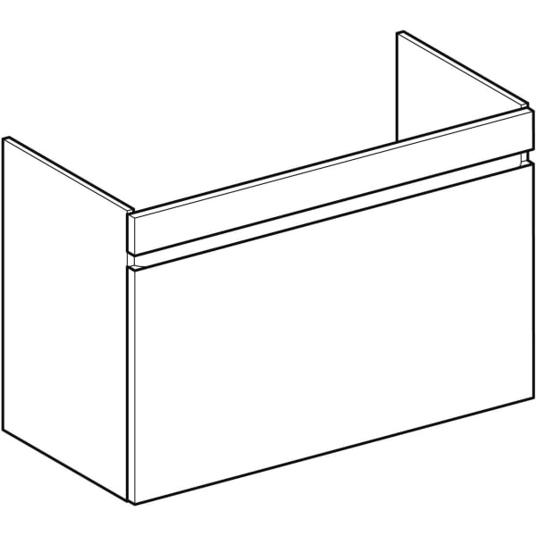 Renova Plan Unterschrank für Waschtisch, mit einer Schublade und einer Innenschublade: 92.8x60.6x44.6cm, Breite Waschtisch=100cm, Nussbaum hickory hell Renova Plan Unterschrank für Waschtisch, mit einer Schublade und einer Innenschublade: 92.8x60.6x44.6cm, Breite Waschtisch=100cm, Nussbaum hickory hell