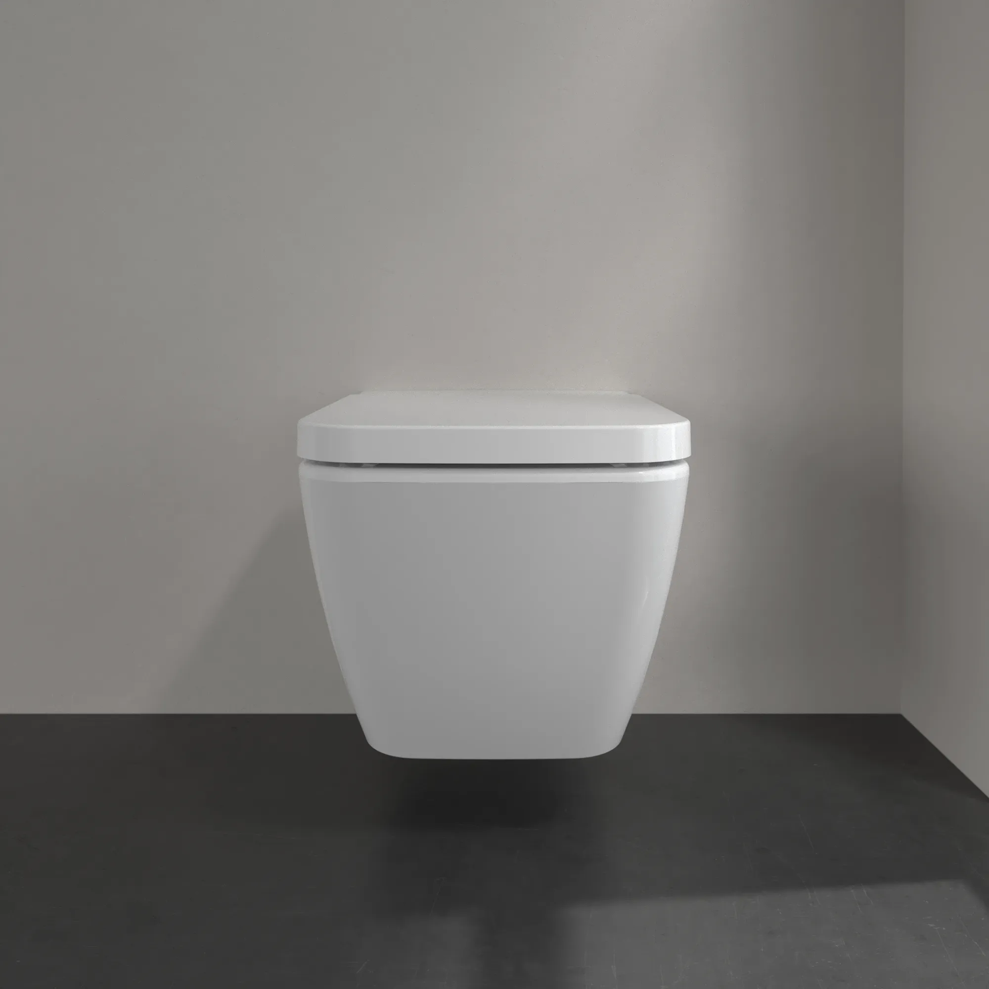 Wand-Tiefspül-WC DirectFlush „Finion“ 37,5 × 35 × 56 cm in Weiß Alpin mit CeramicPlus, ohne Spülrand