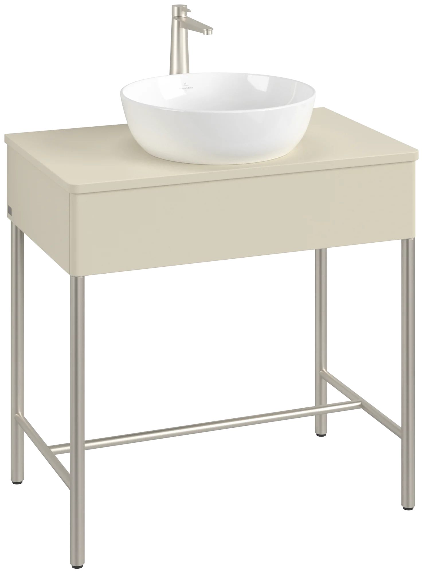 Villeroy & Boch Waschbeckenunterschrank Artis L60050, 800x782x500mm, Silk Grey Matt Lacquer, mit Beleuchtung und Push-to-open Funktion