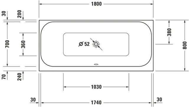 Duravit Whirlwanne „Happy D.2“ rechteck 1800 × 800 mm mit Air-System, in Weiß Duravit Whirlwanne „Happy D.2“ rechteck 1800 × 800 mm mit Air-System, in Weiß