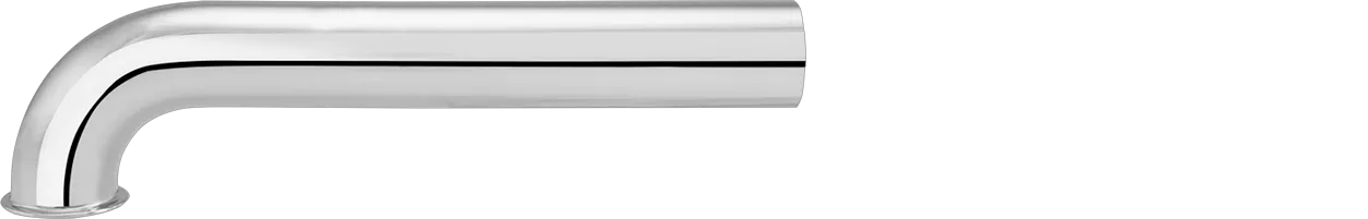 Bördelrohr gebogen MS vc mit Flachbord 32 x 175 mm passend zu Röhren Siphon