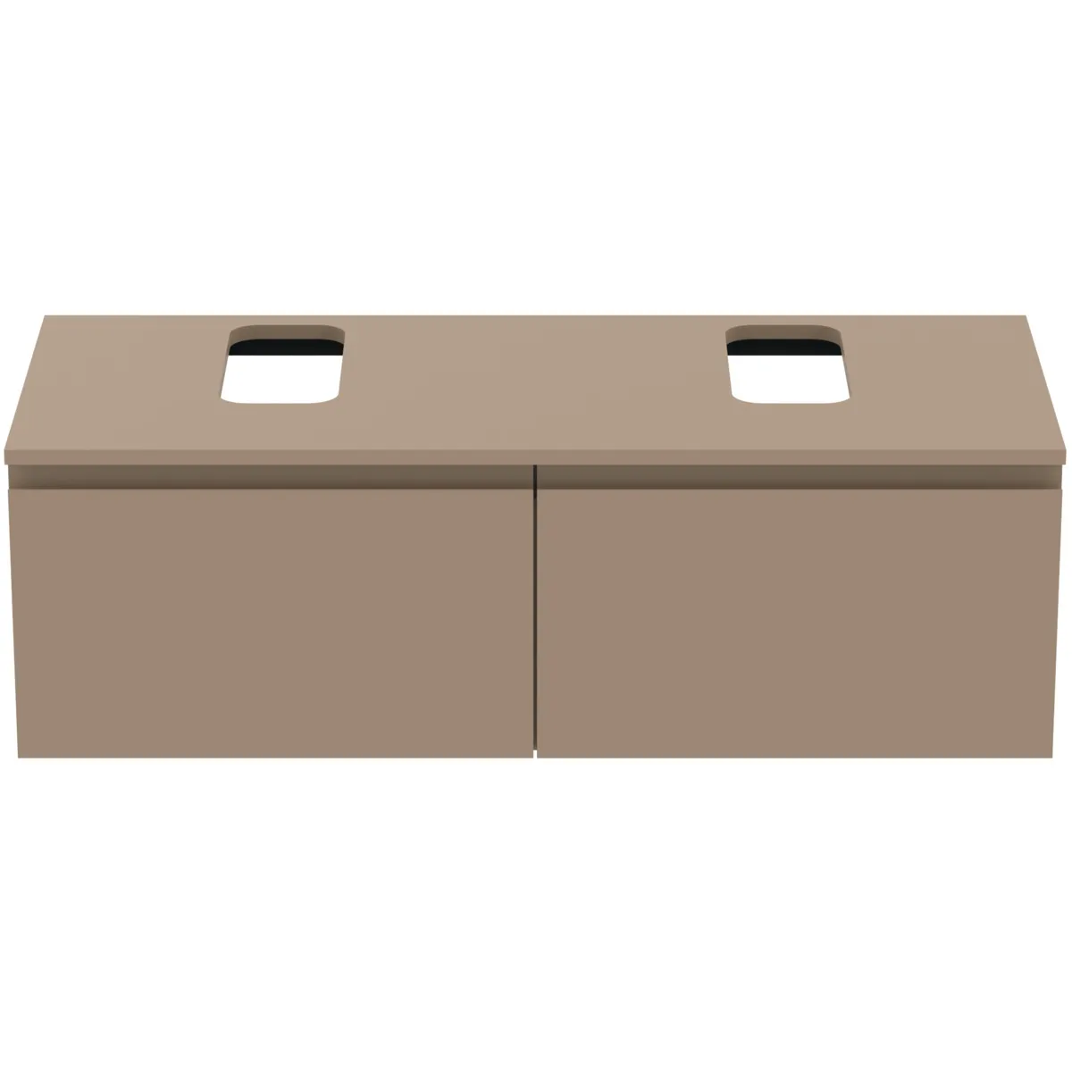 Ideal Standard Waschtischunterschrank Finesse, Ausschnitt links/rechts, 1202x505x378mm, 2 Auszüge, Greige matt Ideal Standard Waschtischunterschrank Finesse, Ausschnitt links/rechts, 1202x505x378mm, 2 Auszüge, Greige matt