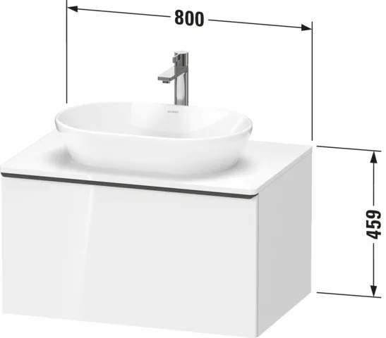 Duravit Waschtischunterschrank wandhängend „D-Neo“ 80 × 45,9 × 55 cm in Betongrau Matt