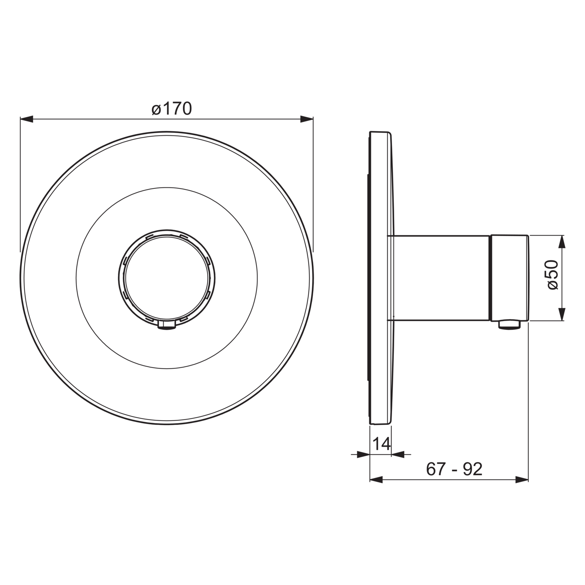 HansaVAROX Wannen- und Brausearmatur, Fertigmontageset für Wanne/Brause HansaVAROX PRO 4056 Rosette rund Chrom HansaVAROX Wannen- und Brausearmatur, Fertigmontageset für Wanne/Brause HansaVAROX PRO 4056 Rosette rund Chrom