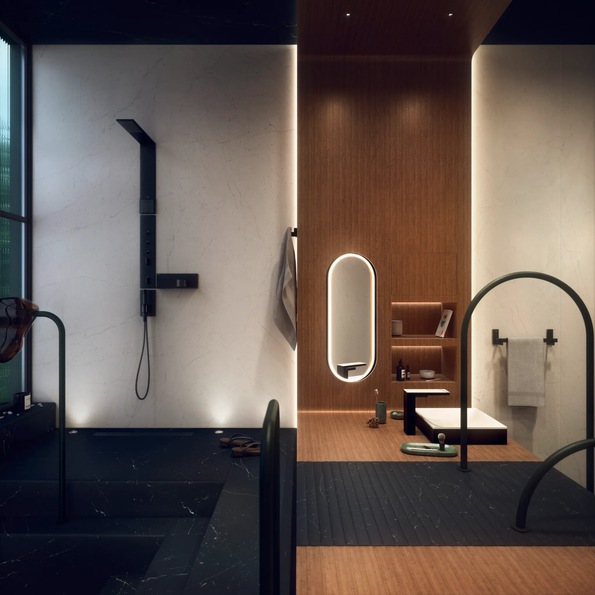 Hansgrohe AXOR MyEdition Mischer mit Platte 245 Marmor Lasa Covelano Vena Oro Hansgrohe AXOR MyEdition Mischer mit Platte 245 Marmor Lasa Covelano Vena Oro