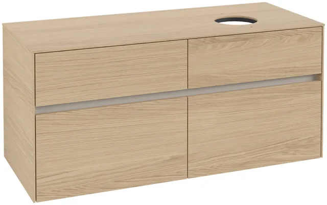 Villeroy & Boch Waschtischunterschrank „Collaro“ 1200 × 548 × 500 mm Nordic Oak, ohne Beleuchtung, für Becken rechts