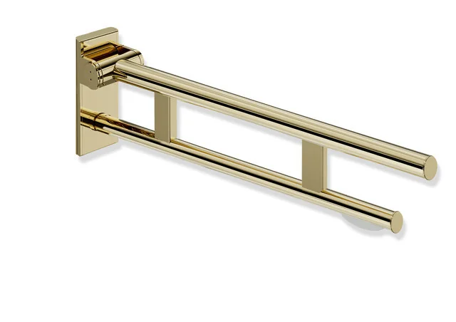 HEWI Mobiler Stützklappgriff Duo Design A Edelstahl PVD Messing