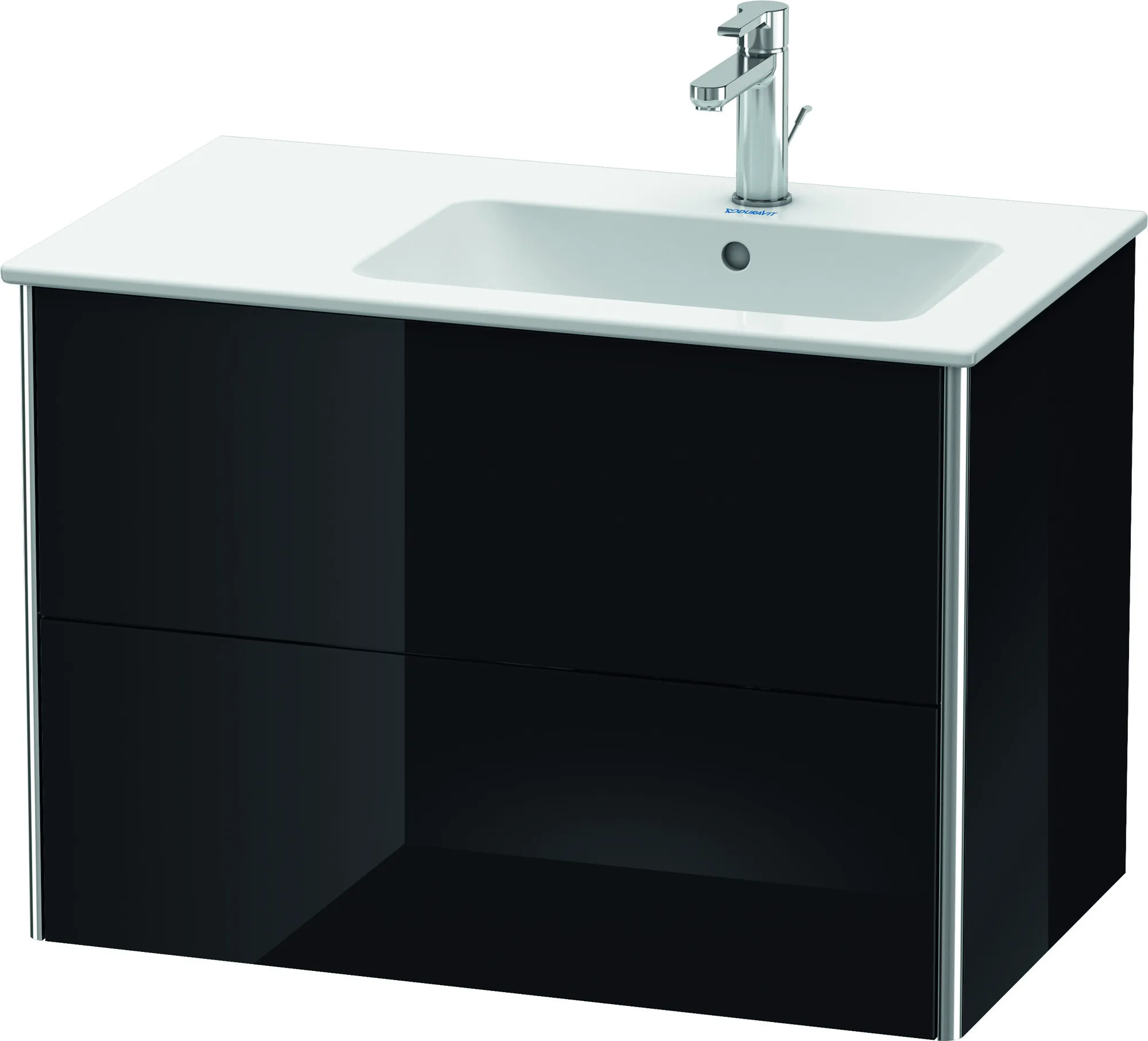 Duravit Waschtischunterschrank wandhängend „XSquare“ 81 × 56 × 47,8 cm Schwarz Hochglanz