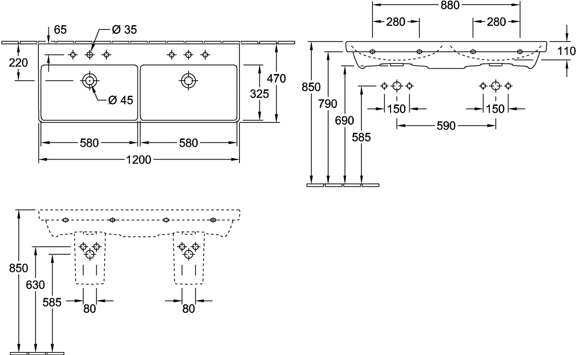 Halbsäule „Subway 2.0“ 31,5 × 29 × 20 cm in Weiß Alpin